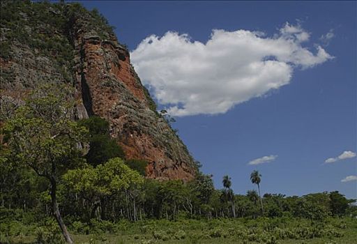 引人注目,独块巨石,巴拉圭,南美