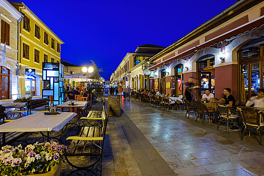 步行区,城市,中心,阿尔巴尼亚,欧洲