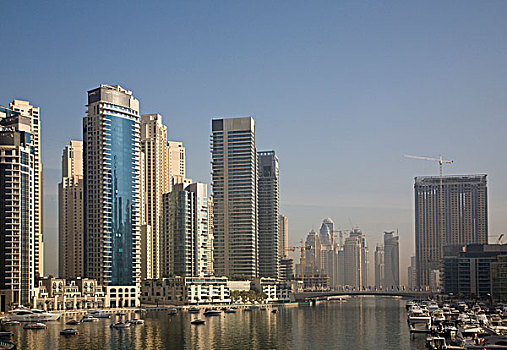 阿联酋,迪拜,码头,塔,船