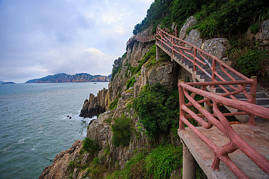 礁石,岩石,海浪,海岸线,海边栈道