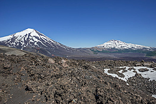 火山,左边,区域,智利,南美