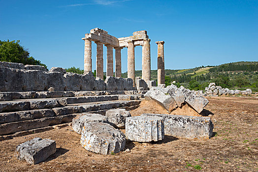 宙斯,庙宇,古老,伯罗奔尼撒半岛,希腊,欧洲