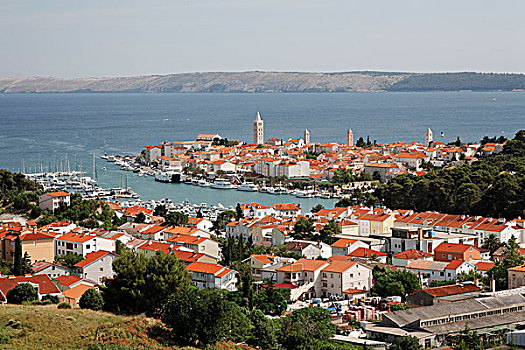 风景,城镇,拉布岛,克罗地亚,欧洲