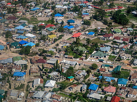 航拍,住宅区,屋顶,坦桑尼亚,非洲