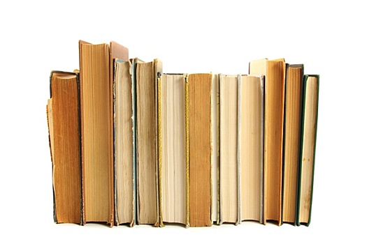 书本,排列,隔绝,白色背景