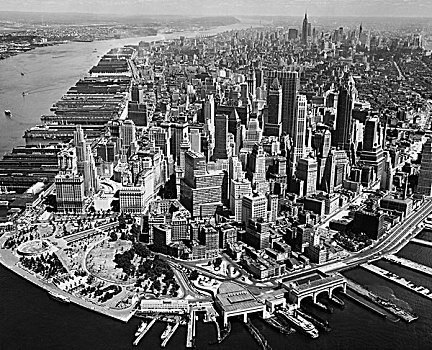 航拍,建筑,城市,纽约,美国
