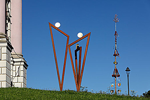 雕塑,2007年,大教堂,五月,杆,德国地名,区域,士瓦本,巴伐利亚,德国,欧洲