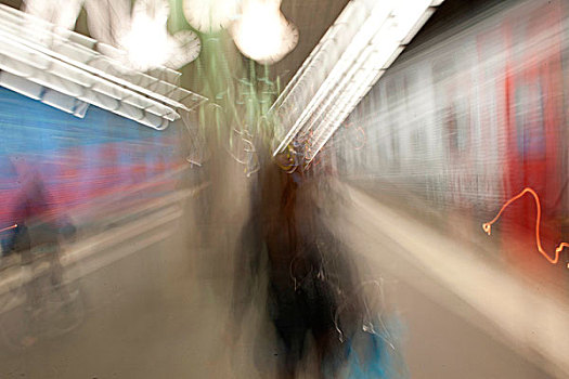 模糊,地铁,地铁站,斯德哥尔摩,瑞典