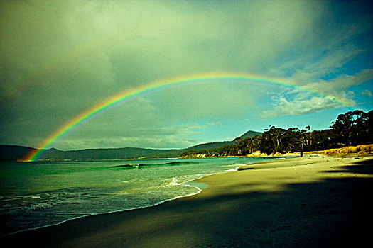 海滩,风景,彩虹,塔斯马尼亚,澳大利亚