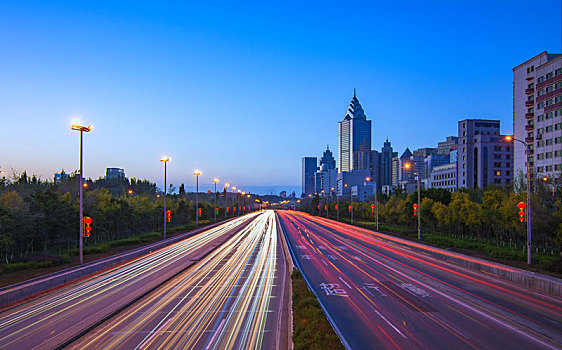 人民路立交桥河滩路夜景