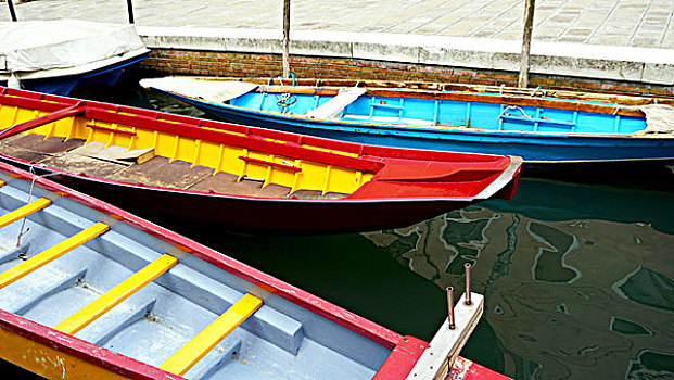 彩色,船,威尼斯,运河
