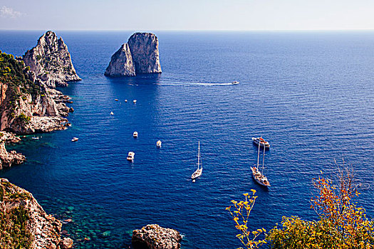 岩石构造,南海岸,卡普里岛,意大利