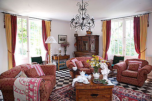 软垫,座椅,传统风格,起居室