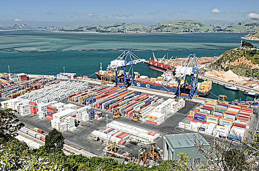 韶港口,货物,港口,集装箱码头,达尼丁,南岛,新西兰,大洋洲