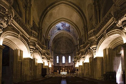 室内,大教堂,阿维尼翁,沃克吕兹省,法国