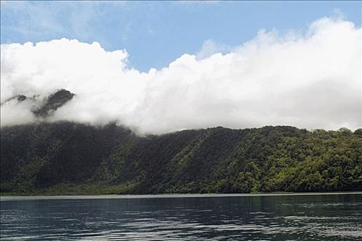 云,上方,山,塔希提岛,法属玻利尼西亚