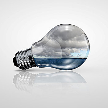 清洁能源,象征,环境,概念,电灯泡