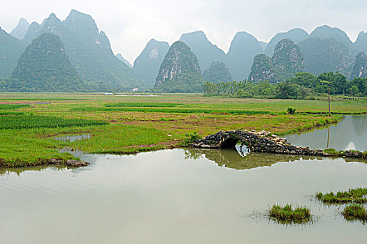 桂林状元桥边的风景