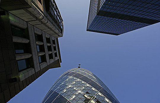 英格兰,伦敦,城市,瑞士再保险塔,摩天大楼,金融区