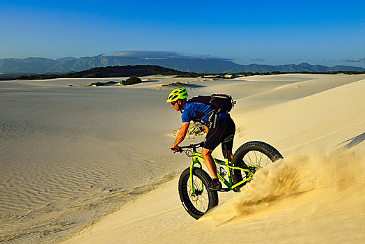 骑自行车,旅游,海滩,自然保护区,西海角,南非,非洲