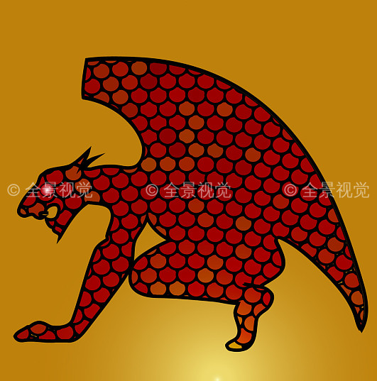 侧面,龙,张嘴,图案,彩色_高清图片_全景视觉