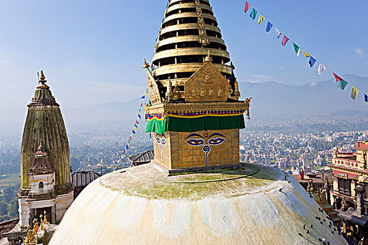佛塔,猴廟,加德滿都,尼泊爾