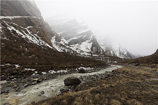 安纳普尔纳峰,跋涉,小路,西部,尼泊尔
