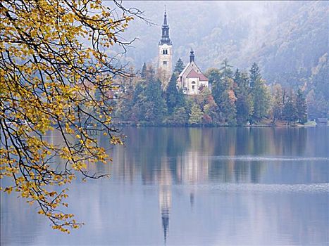 教堂,布莱德湖,斯洛文尼亚