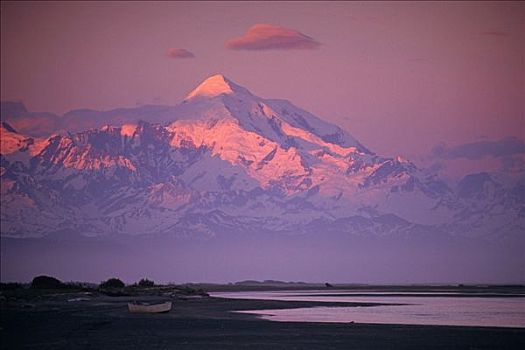 山,日落,冰河湾国家公园,景色