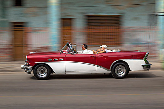 20世纪50年代,汽车,动态,哈瓦那,古巴