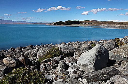 新西兰南岛怀塔基,waitaki,河沿岸的秀丽风光