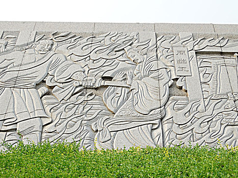 春秋战国历史雕塑