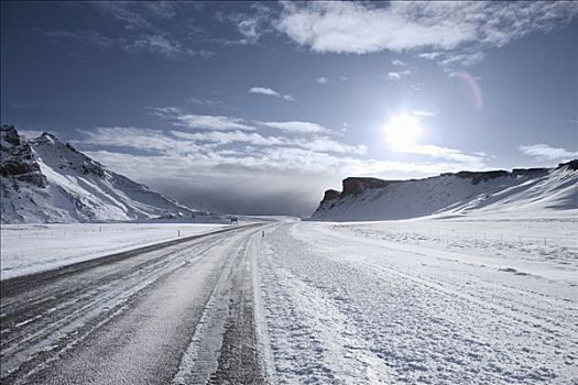 积雪,道路,户外,冰岛