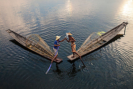 缅甸,茵莱湖,渔民,问候,画廊