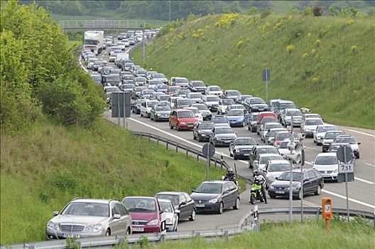 塞车,隧道,意外,巴登符腾堡,德国,欧洲