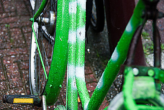 绿色,自行车架,阿姆斯特丹,荷兰