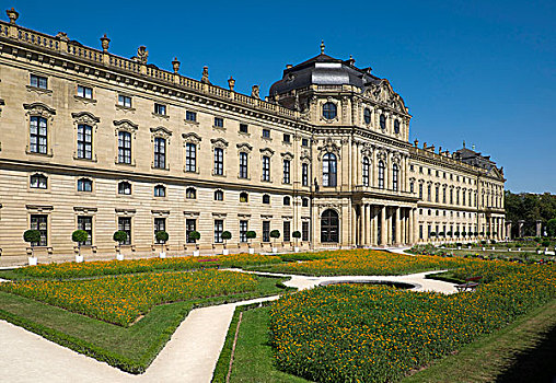 花园,皇宫,五兹堡,弗兰克尼亚,巴伐利亚,德国,欧洲