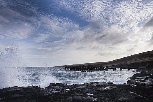 波浪,碰撞,岩石,海岸线