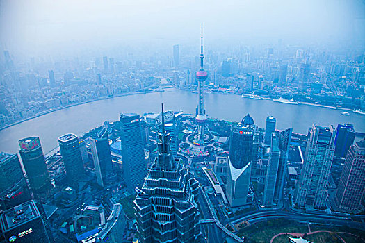 中国,上海,城市,俯视,展示,穷,空气质量,画廊