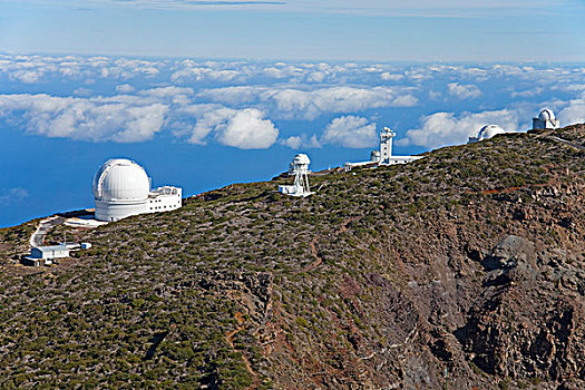 天文,天文台,上面,短柄槌球,上方,云,公园,帕尔玛,加纳利群岛,西班牙,欧洲,大西洋