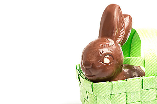 巧克力兔,绿色,柳条篮