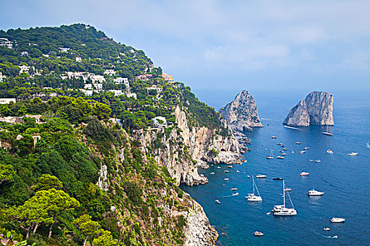 地中海,海边风景,石头,卡普里岛,意大利
