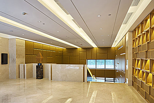现代办公室,走廊,上面,装饰