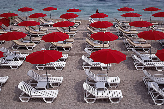 沙滩椅,伞,摩纳哥