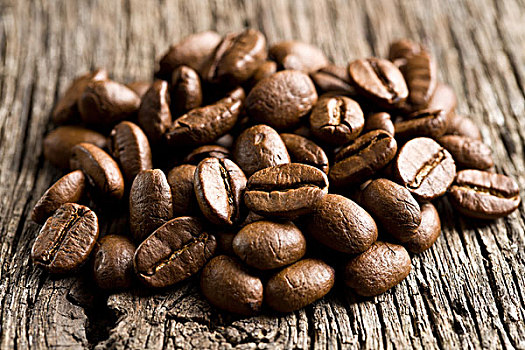 咖啡豆,木质背景