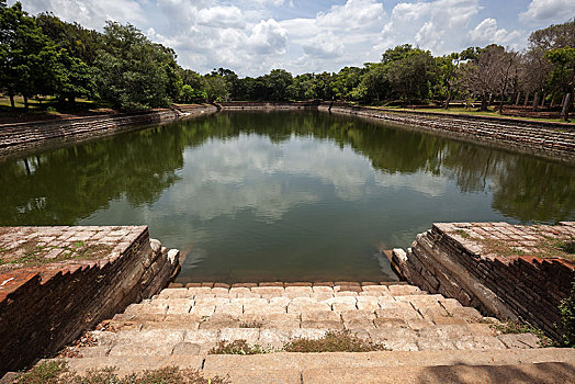 水塘,寺院,复杂,神圣,城市,阿努拉德普勒,北方,中央省,斯里兰卡,亚洲