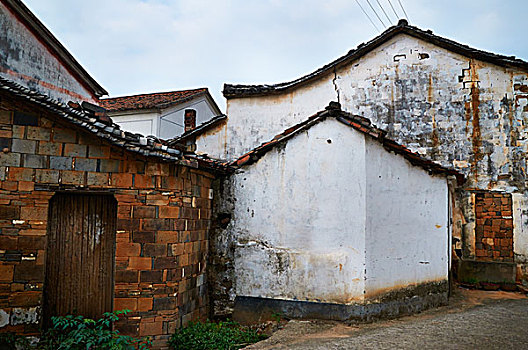 浙江寺平古镇,农村,乡村,街道,小巷,砖墙,农户,老房子,旧建筑,白墙,自然风光