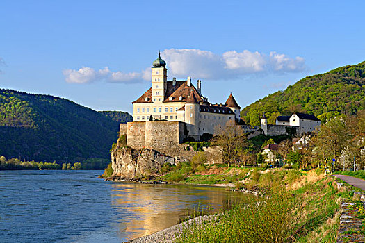 城堡,远眺,多瑙河,下奥地利州,奥地利,欧洲