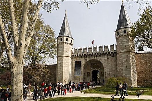 欢迎,大门,入口,院落,伊斯坦布尔,土耳其