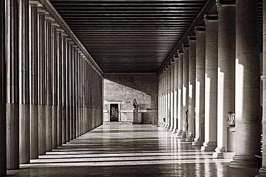 柱子,展厅,雅典,希腊